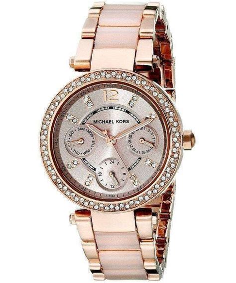 michael kors damenuhr mk6110|michael kors parker rose dial.